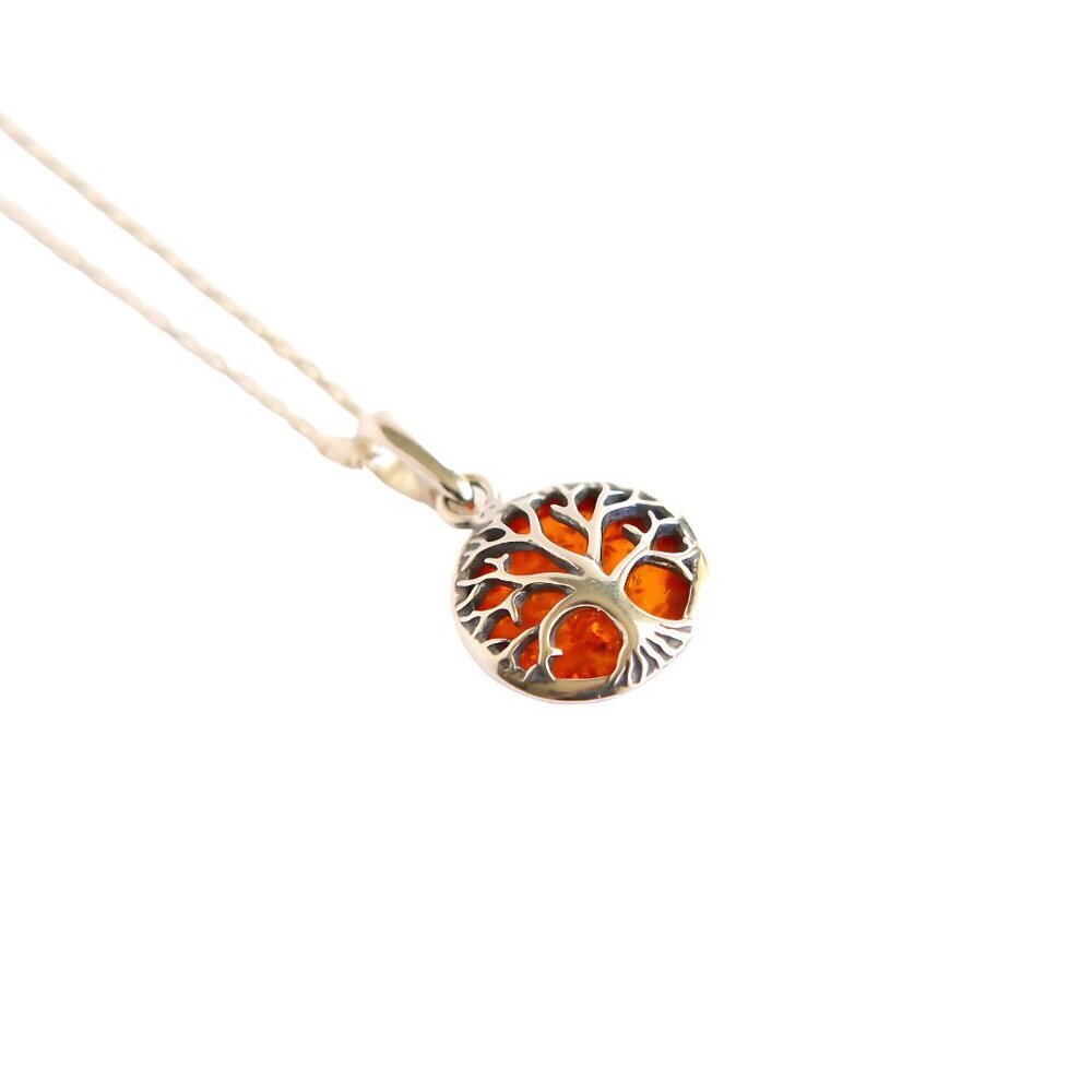 Baltic Amber Sleepy Hallow Gothic Tree Pendant in 925 Sterling Silver - Picture 4 of 7